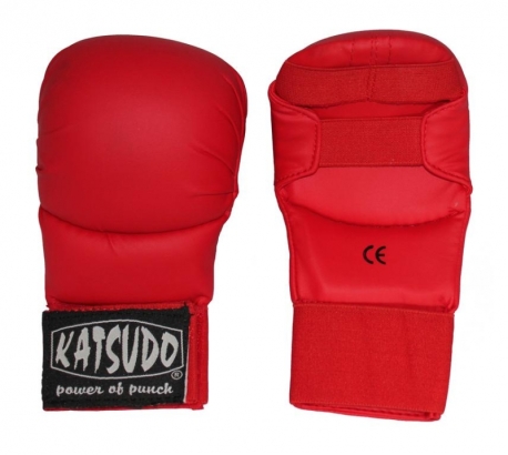 Karate rukavice bez palce Katsudo KLASIK - červené
