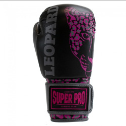 SUPER PRO Dětské  Boxerské rukavice Leopard - černo/růžové