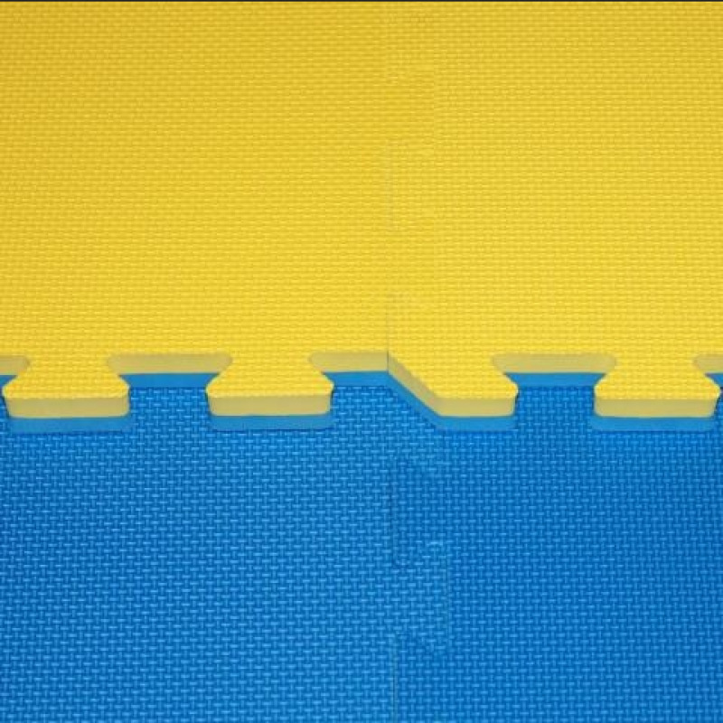Tatami judo puzzle třívrstvé 4 cm - žluto/modré