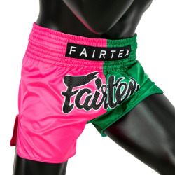 Thai šortky Fairtex BS1911 - růžovo/zelené