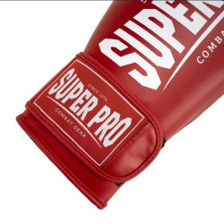 SUPER PRO Boxerské rukavice Combat Gear Champ - červeno/bílé
