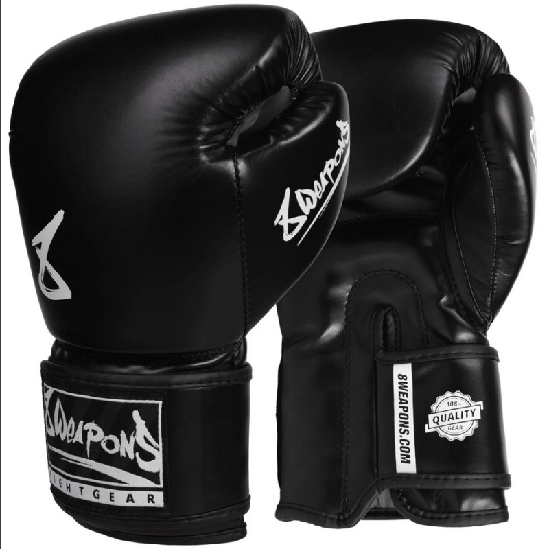 8 WEAPONS Boxerské rukavice Pure - černo/bílé