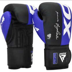 RDX Boxerské rukavice F4 Hook & Loop - modré