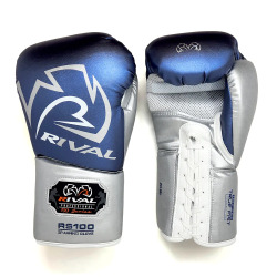 Šněrovací Boxerské rukavice RIVAL RS100 Professional - modro/stříbrné