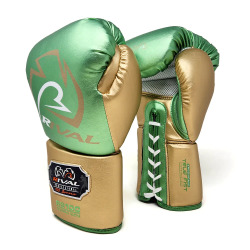 Šněrovací Boxerské rukavice RIVAL RS100 Professional - zeleno/zlaté