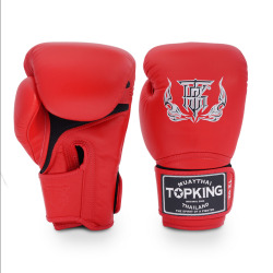 Boxerské rukavice TOP KING Super Air Single Tone - červené