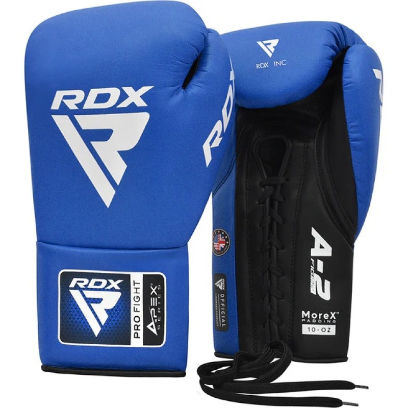 Profesionální šněrovací rukavice RDX APEX A2 Competition - modré