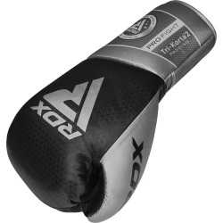 RDX Profesionální šněrovací rukavice K2 Mark Pro Fight - černo/stříbrné