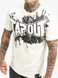 Pánské triko TAPOUT SPLASHED - ecru/černé