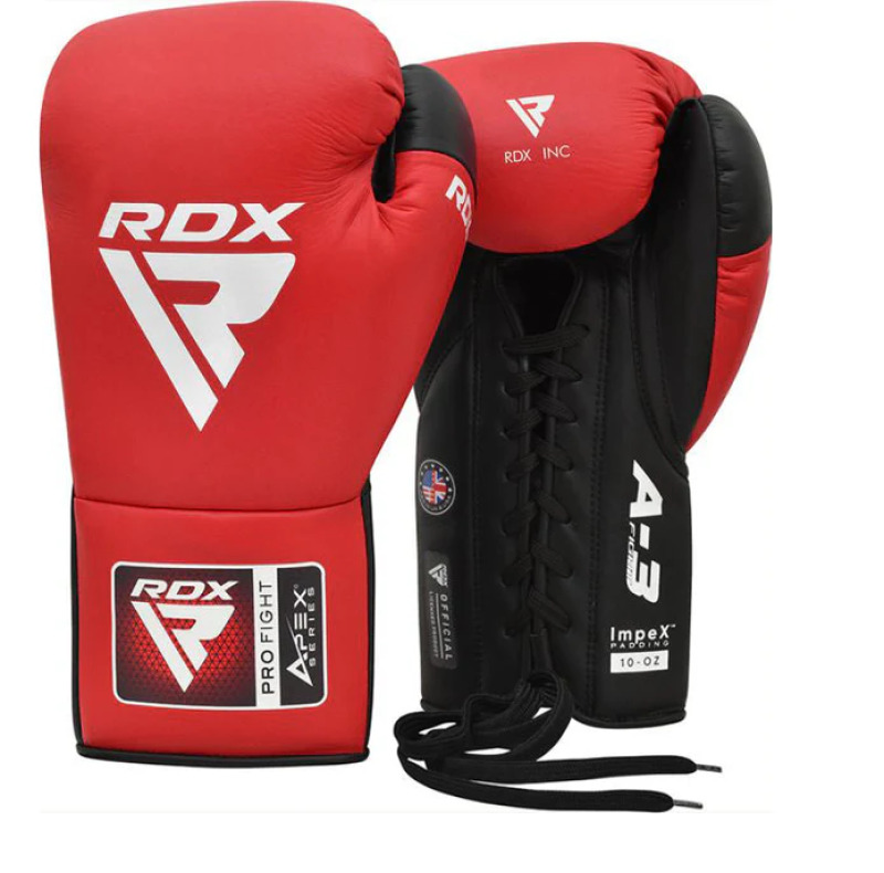 Profesionální šněrovací rukavice RDX APEX A3 Competition - červené