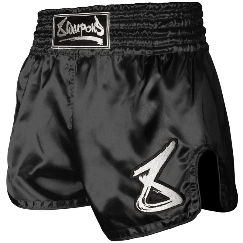 8 WEAPONS Muay Thai trenýrky Strike - černo/bílé
