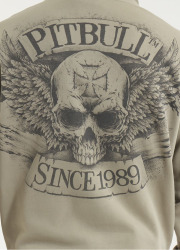 PitBull West Coast Pánska mikina BITE ME - šedo/zelená
