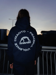 MANTO Pánska mikina LABEL 25 OVERSIZE - tmavě modrá