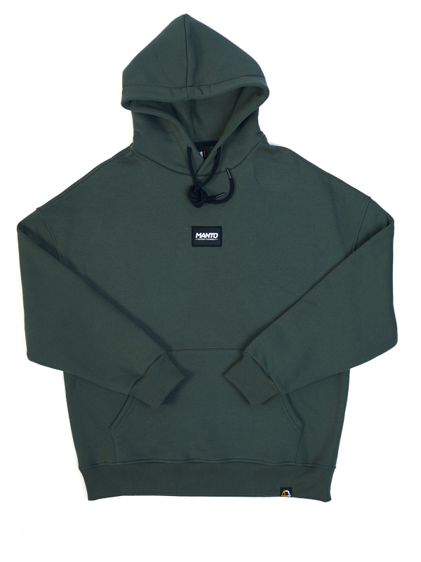 MANTO Pánska mikina LABEL OVERSIZE - zelená