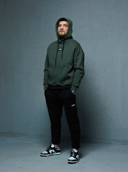 MANTO Pánska mikina LABEL OVERSIZE - zelená