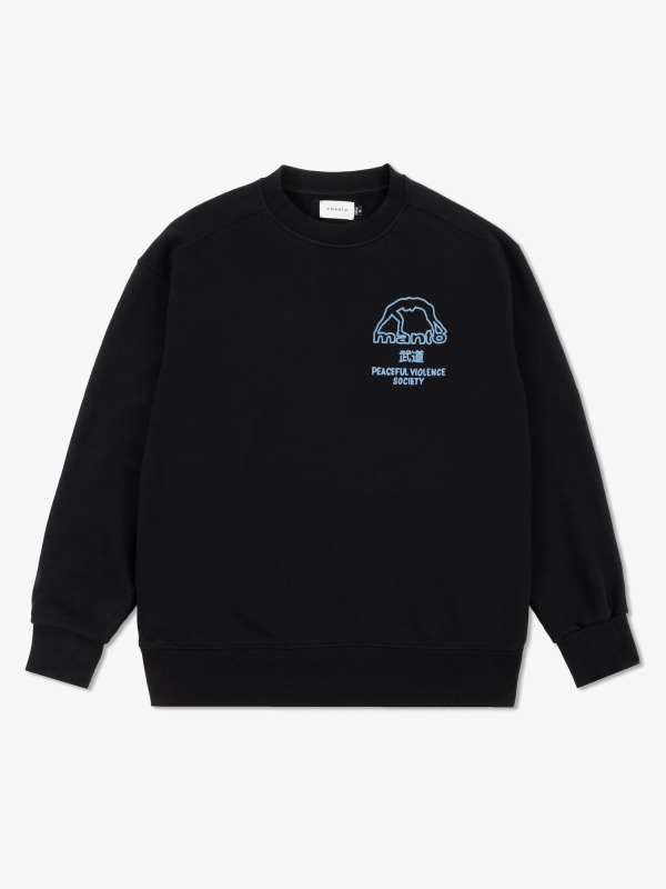 MANTO Pánska mikina crewneck SOCIETY - černá
