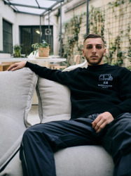 MANTO Pánska mikina crewneck SOCIETY - černá