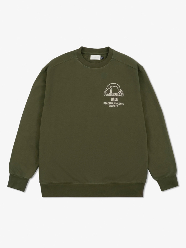 MANTO Pánska mikina crewneck SOCIETY - zelená