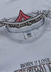 PitBull West Coast Triko Ace Of Spades 190 Denim Washed - modré