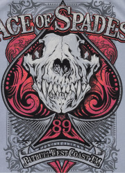 PitBull West Coast Triko Ace Of Spades 190 Denim Washed - modré