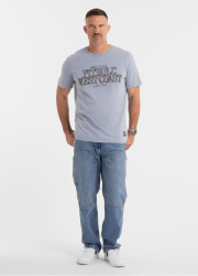 PitBull West Coast Triko Ace Of Spades 190 Denim Washed - modré