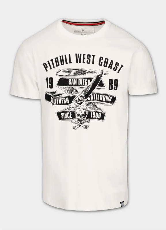 PitBull West Coast Triko OLDSCHOOL RAZOR - bílé