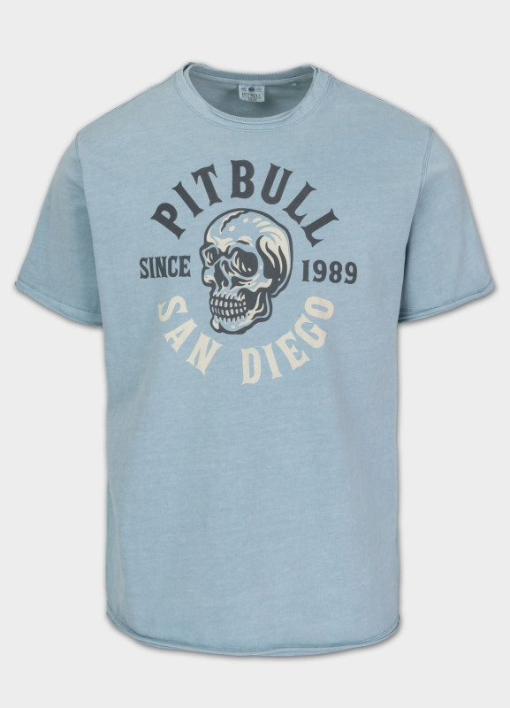 PitBull West Coast Triko SKULL LOGO - modré