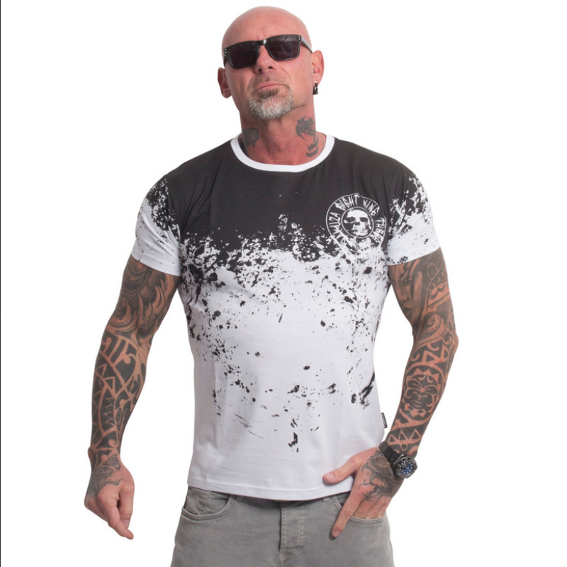 Yakuza Pánské tričko SPLASH ALLOVER - bílo/černé