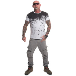 Yakuza Pánské tričko SPLASH ALLOVER - bílo/černé