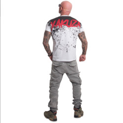 Yakuza Pánské tričko SPLASH ALLOVER - bílo/černé