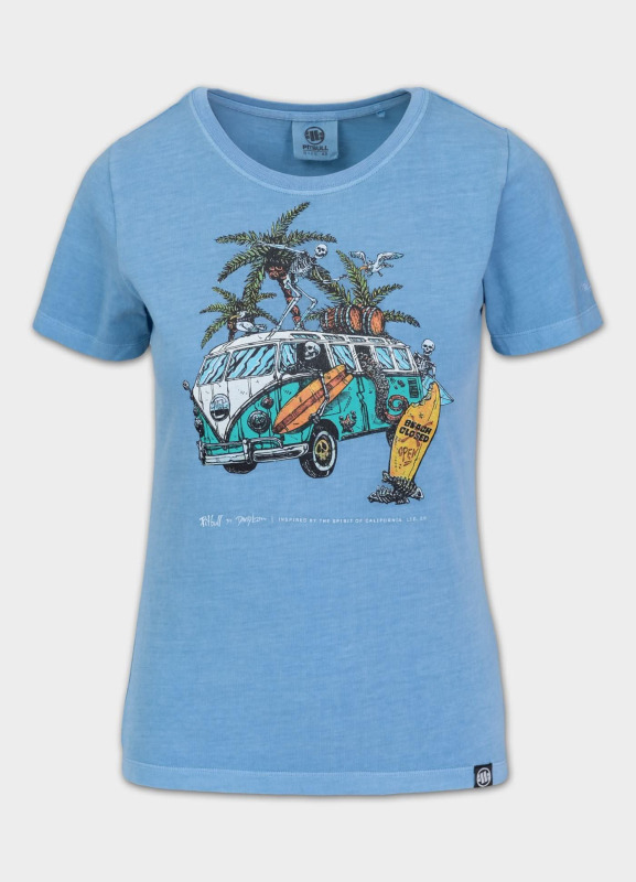 PitBull West Coast Dámské triko Denim Washed BEACHBREAK - modré