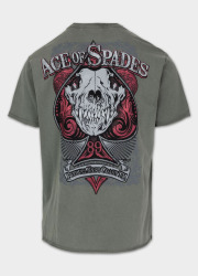 PitBull West Coast Triko Ace Of Spades 190 Denim Washed - zelené