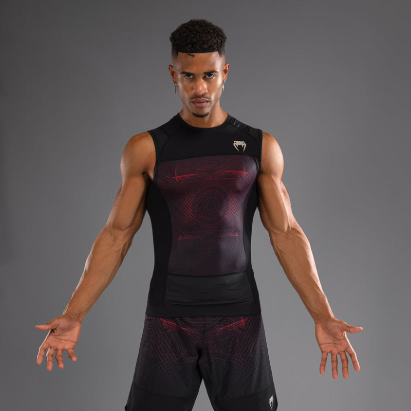 Rashguard VENUM bez rukávu G-Fit Air - černo/červený