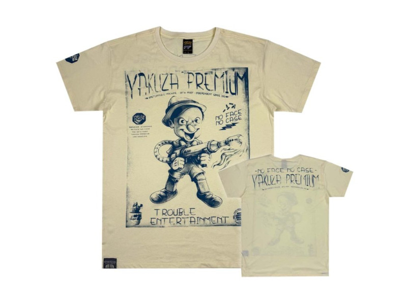 Yakuza Premium Pánské tričko YPS 4003 – Trouble Entertainment, Burattino - světle žluté