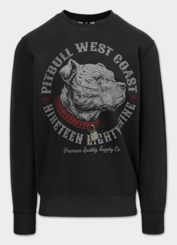 PitBull West Coast Pánská mikina STRENGTH & RESPECT crewneck - černá