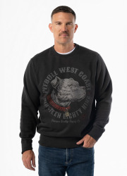 PitBull West Coast Pánská mikina STRENGTH & RESPECT crewneck - černá