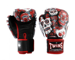 Boxerské rukavice TWINS SPECIAL FBGVL3-53 SKULL - červeno /černé