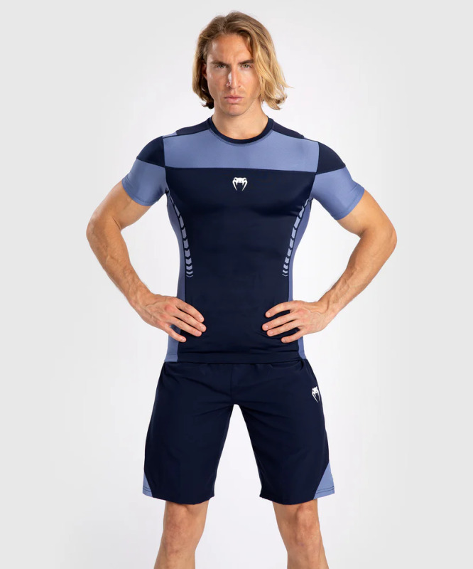 Rashguard VENUM Tempest s Kr. rukávem - tmavě modrý