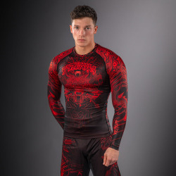 Rashguard VENUM Dl. rukáv Wolf Atak - černo/červený