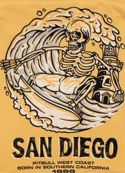 PitBull West Coast Triko SKULL SURF - žluté