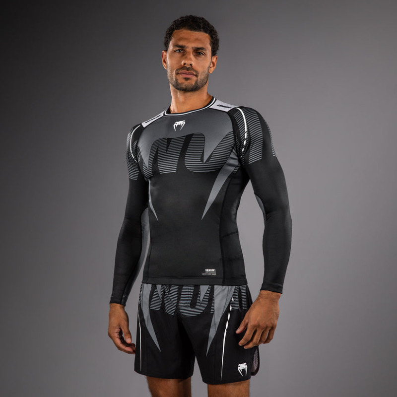 Rashguard VENUM Adrenaline Dl. rukávem - černo/stříbrný