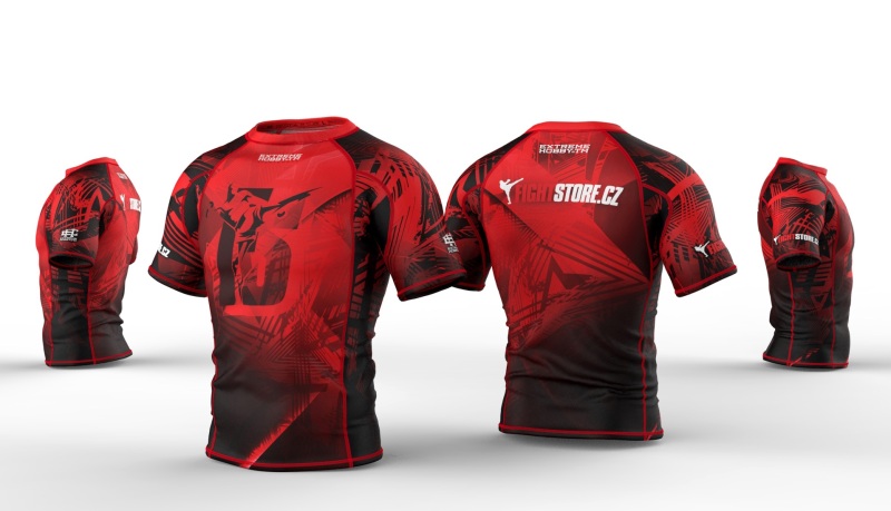 Funkční triko FIGHTSTORE kr.rukáv﻿﻿ - černo/červený