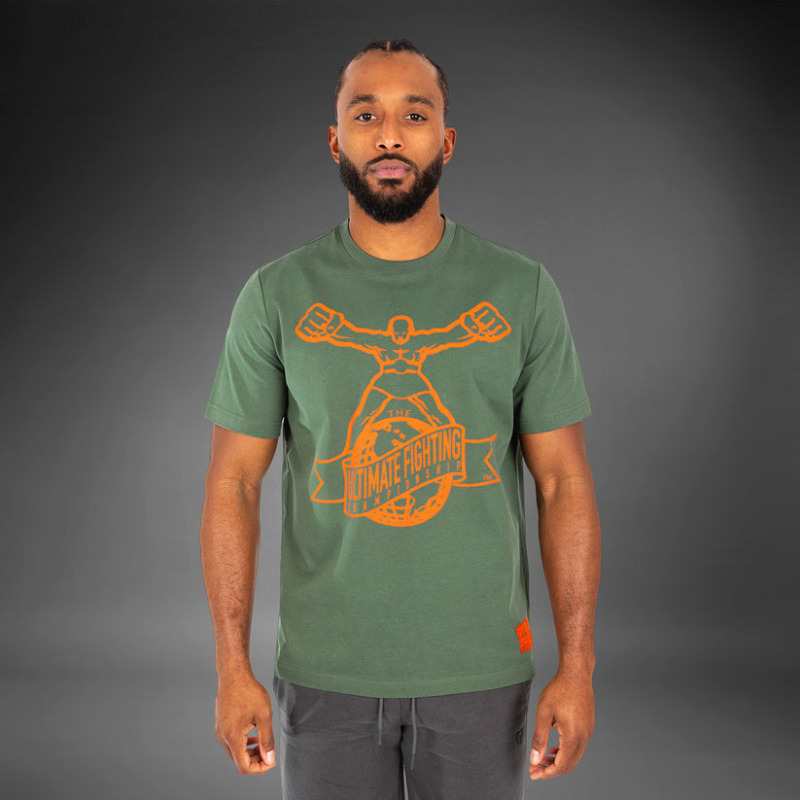 Pánské Triko VENUM Ulti-Man - khaki/oranžové