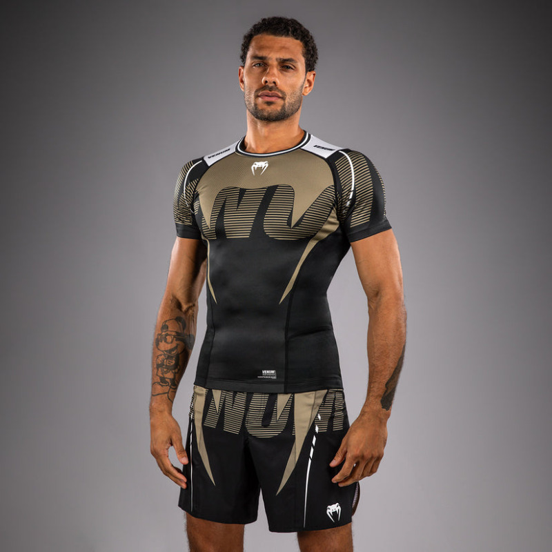 Rashguard VENUM Adrenaline Kr. rukáv - černo/sand