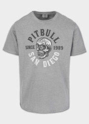 PitBull West Coast Triko SKULL LOGO - šedé
