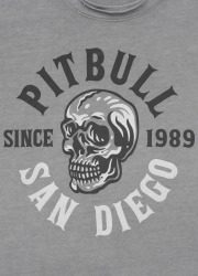 PitBull West Coast Triko SKULL LOGO - šedé