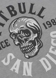 PitBull West Coast Triko SKULL LOGO - šedé