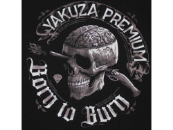 Yakuza Premium Pánské tričko YPS 4006 – Round Skull Print - černé