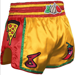 8 WEAPONS Muay Thai trenýrky Pizza - žluté