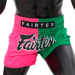 Thai šortky Fairtex BS1911 - růžovo/zelené